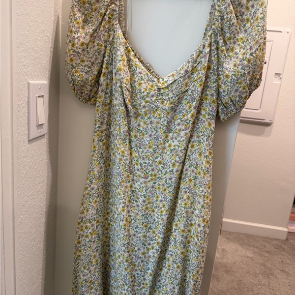 Elodie Dresses & Skirts - Elodie Floral Midi Dress - Yellow, Green & Cream